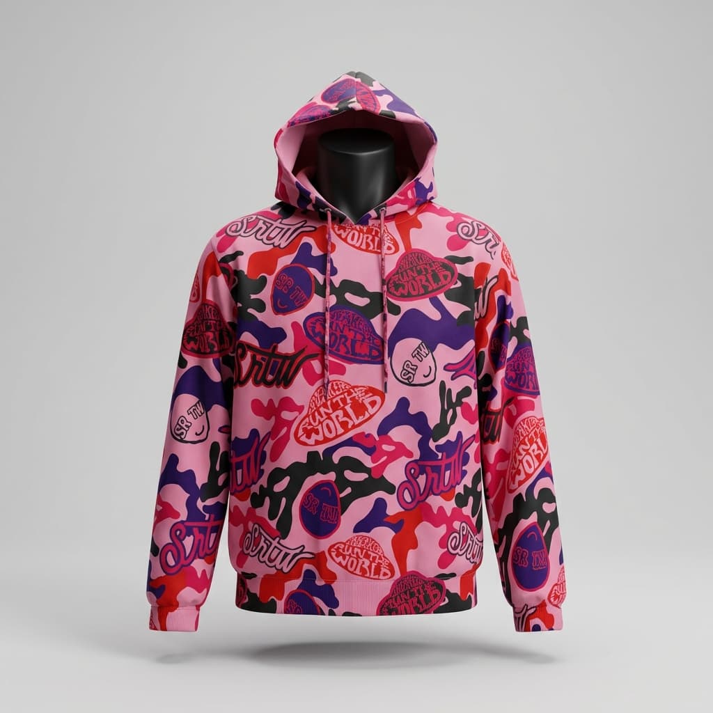 SRTW Camo Windbreaker - Pink - front