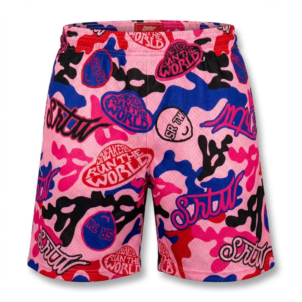 SRTW Camo Shorts - Pink - front