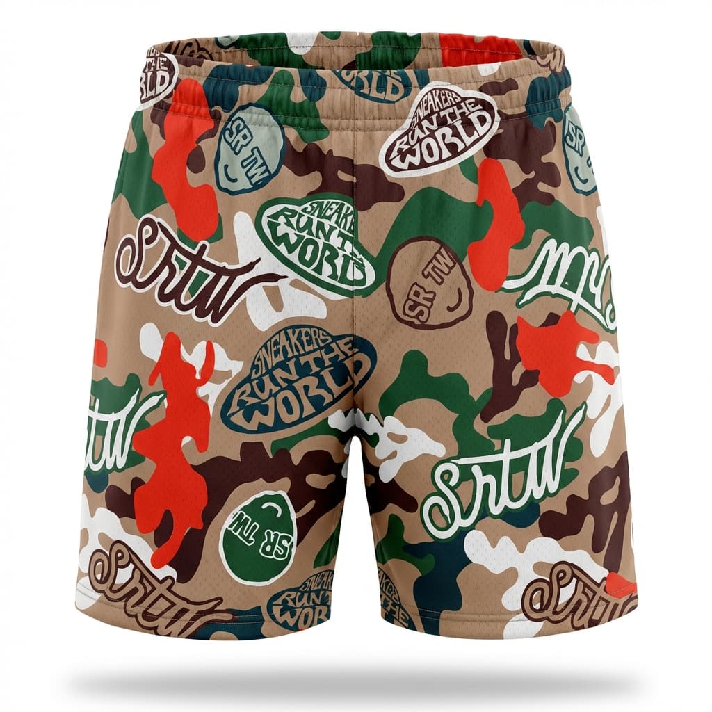 SRTW Camo Shorts - Tan - front