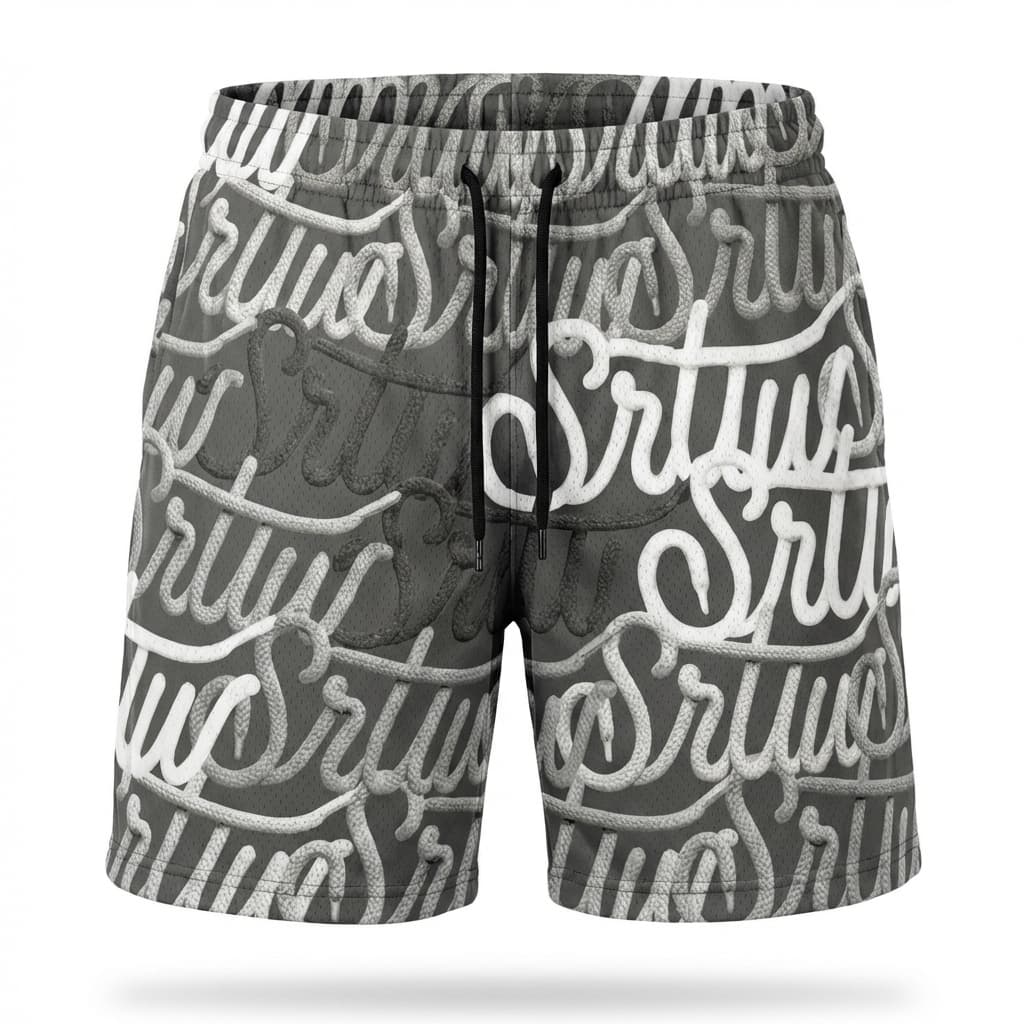 SRTW Script Shorts - Grey - front