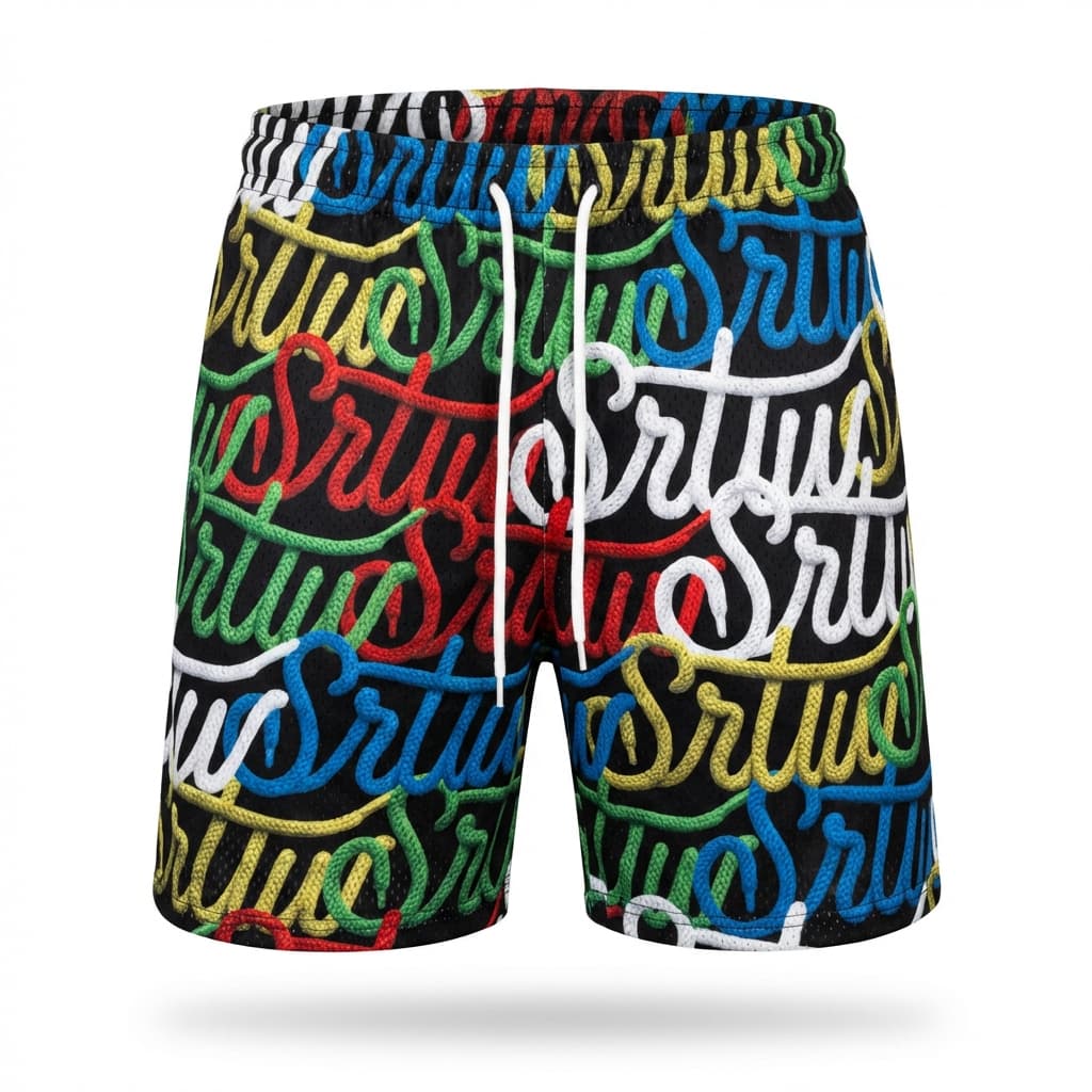 SRTW Script Shorts - Multicolor - front