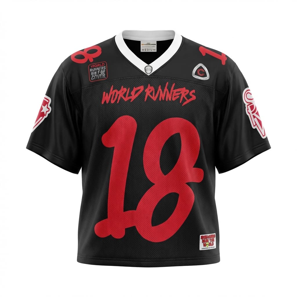 World Runners Jersey #18 - Black - front